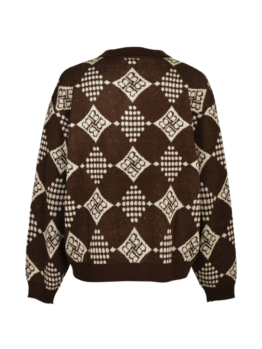 BREATH diamond-knitted polo sweater Bruin