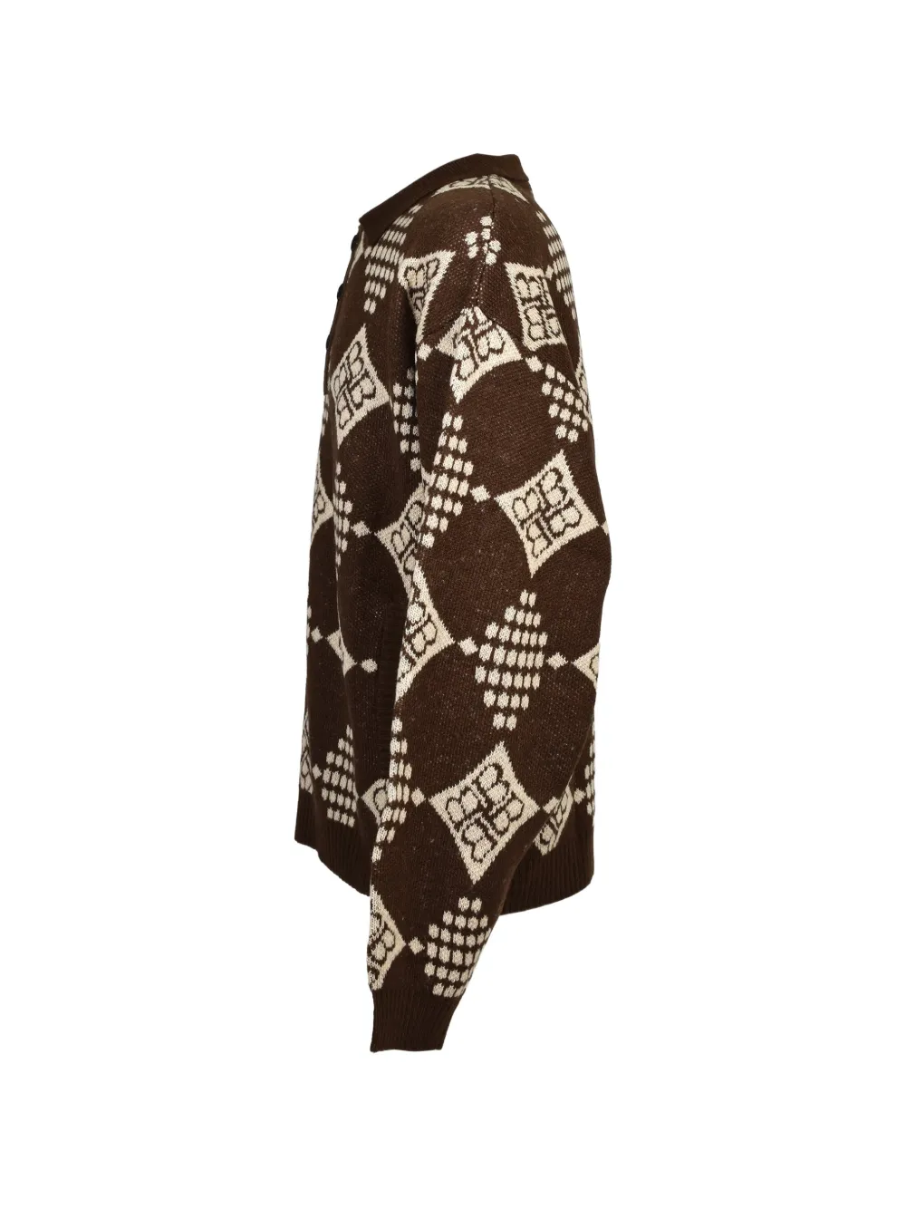 BREATH diamond-knitted polo sweater Bruin