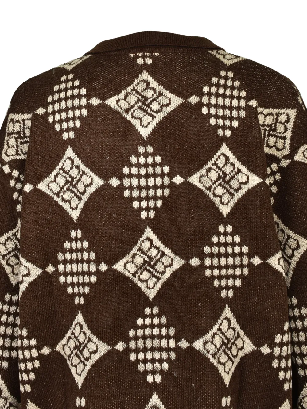 BREATH diamond-knitted polo sweater Bruin
