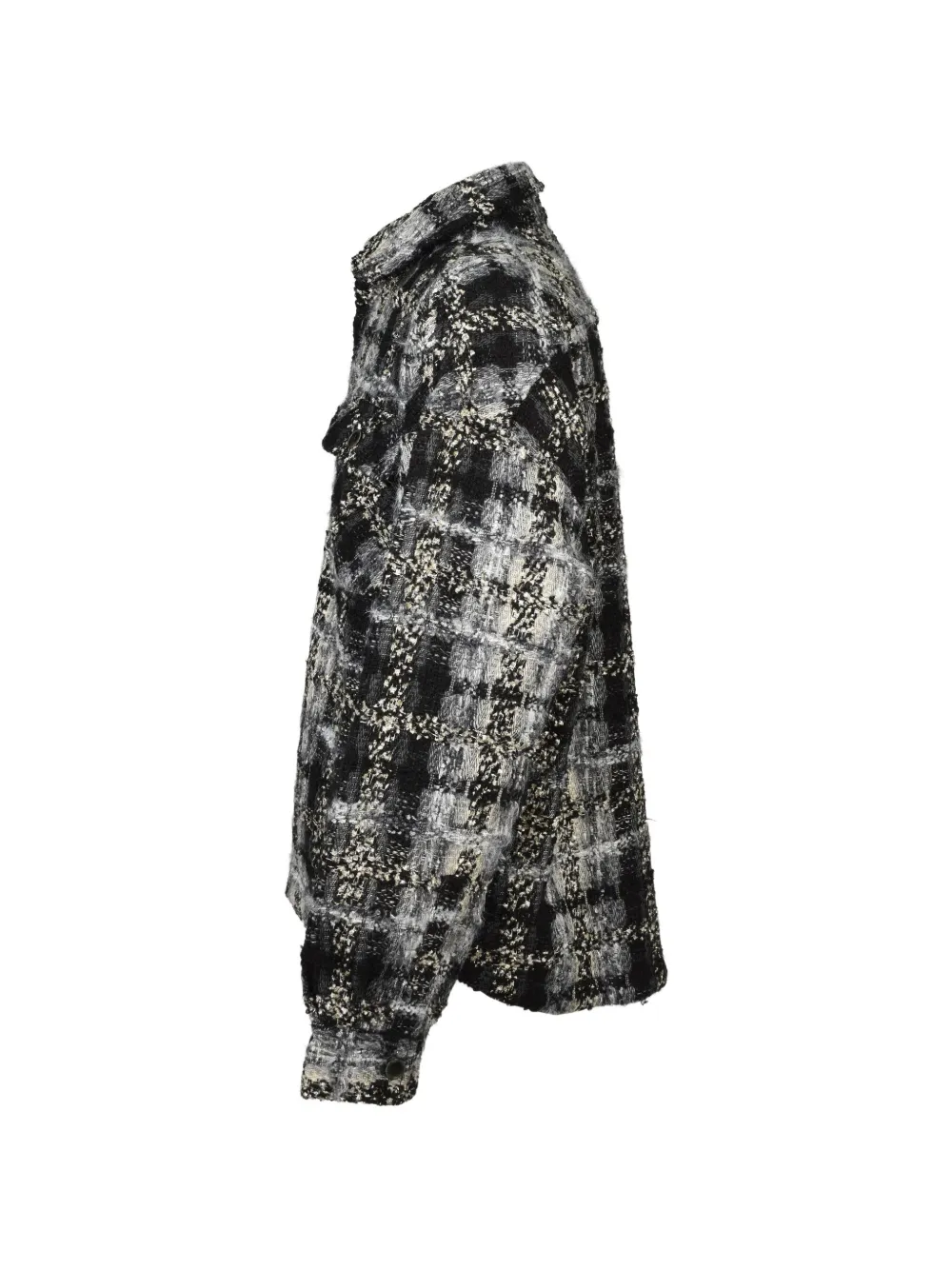 BREATH tweed overshirt Zwart