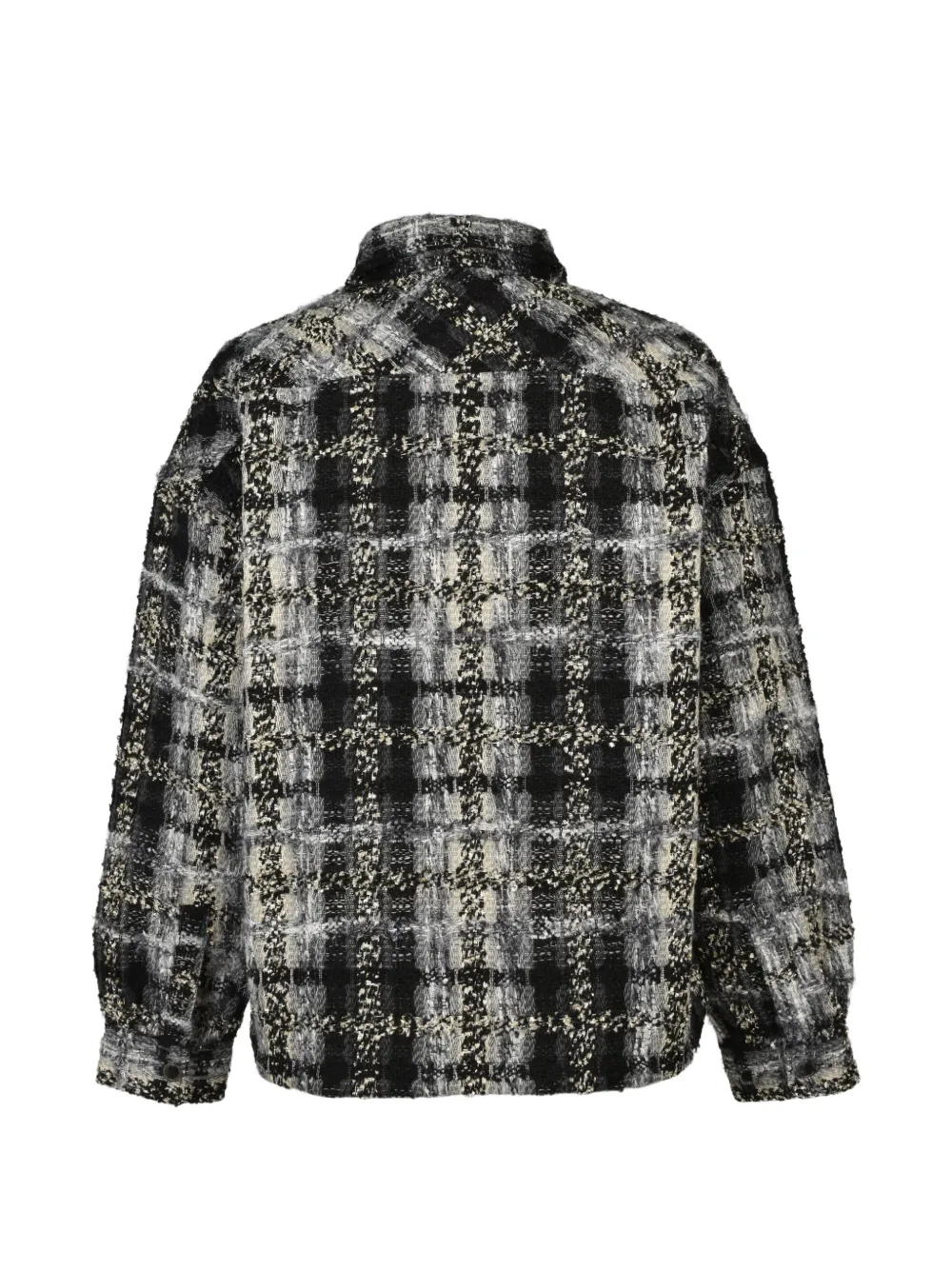 BREATH tweed overshirt Zwart