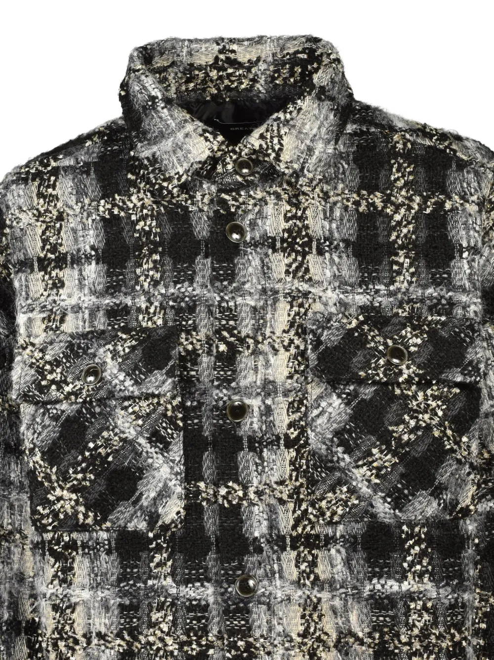 BREATH tweed overshirt Zwart
