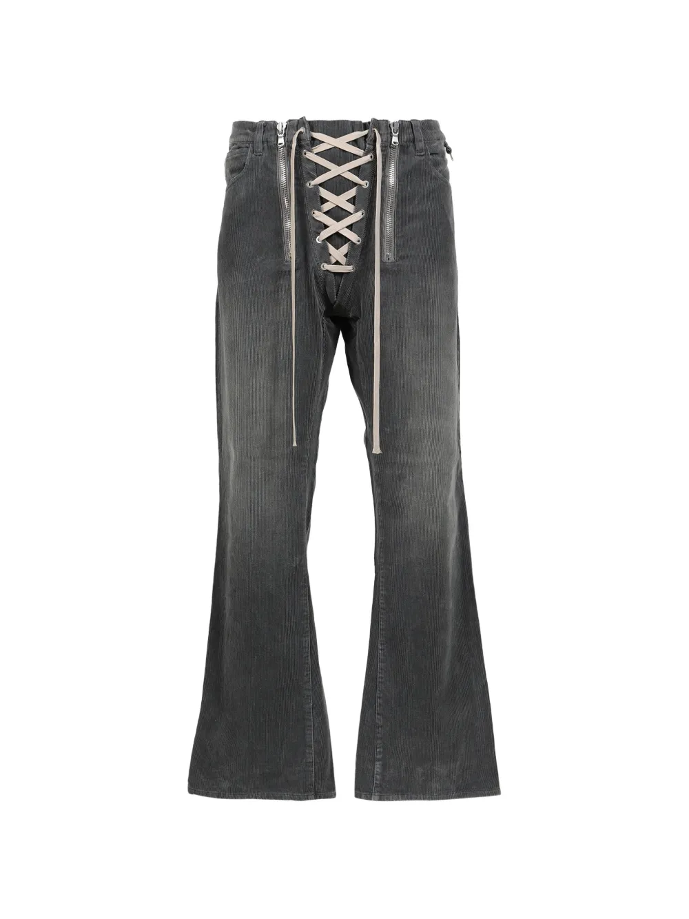 JUN/NAKAYAMA lace-up flared jeans - Grau