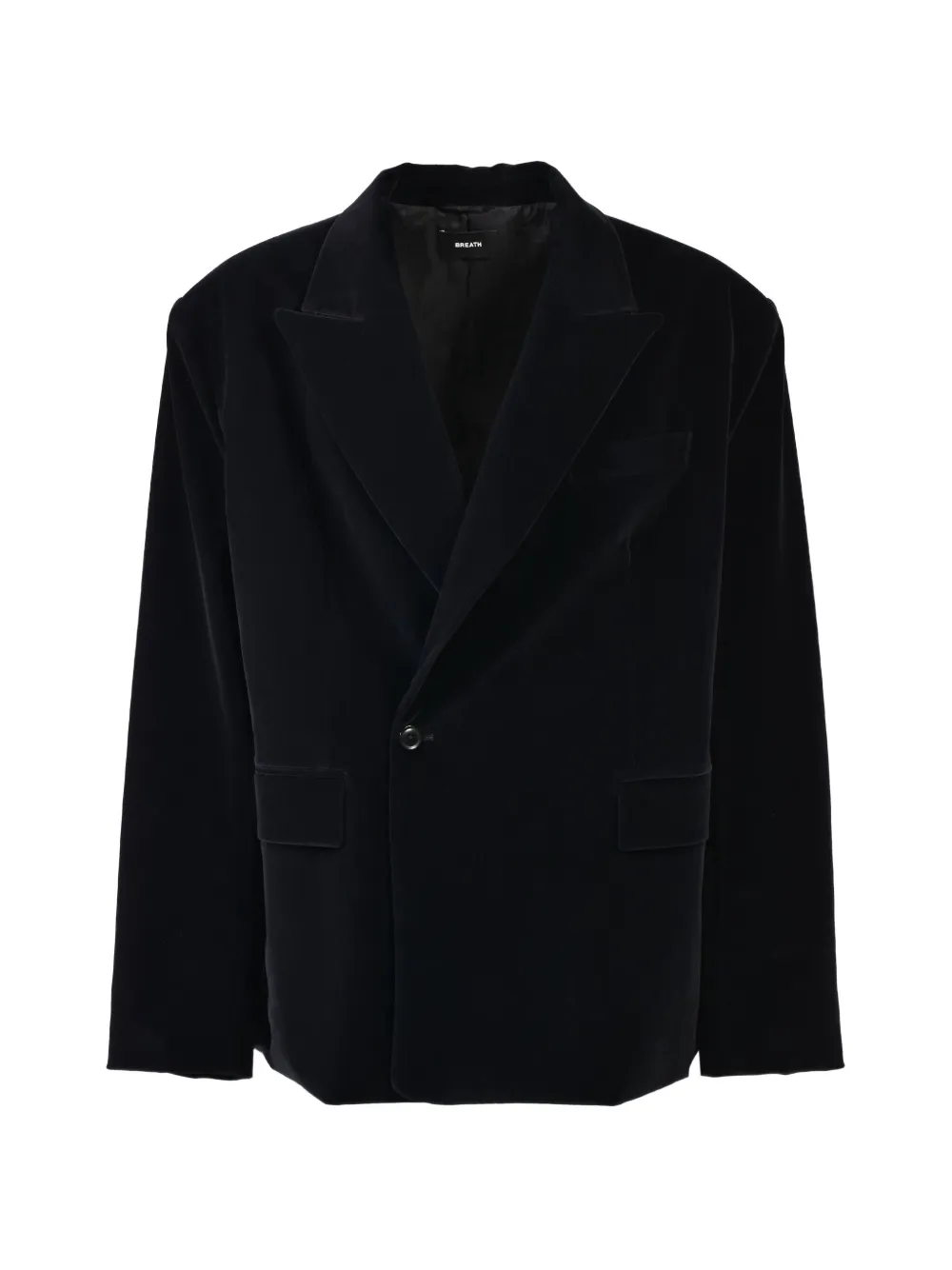 Breath Velvet Oversize Blazer In Black