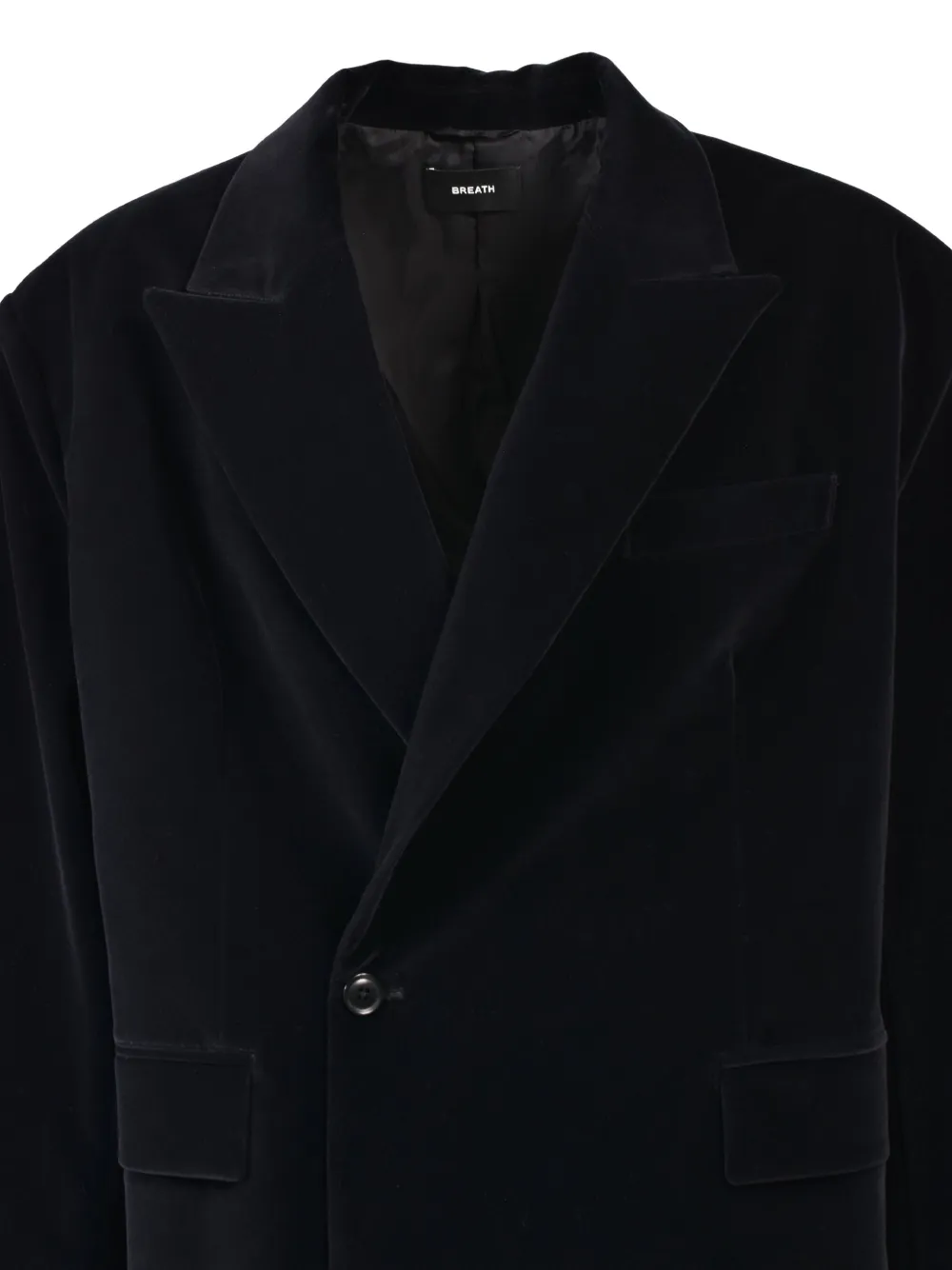 BREATH velvet oversize blazer Zwart