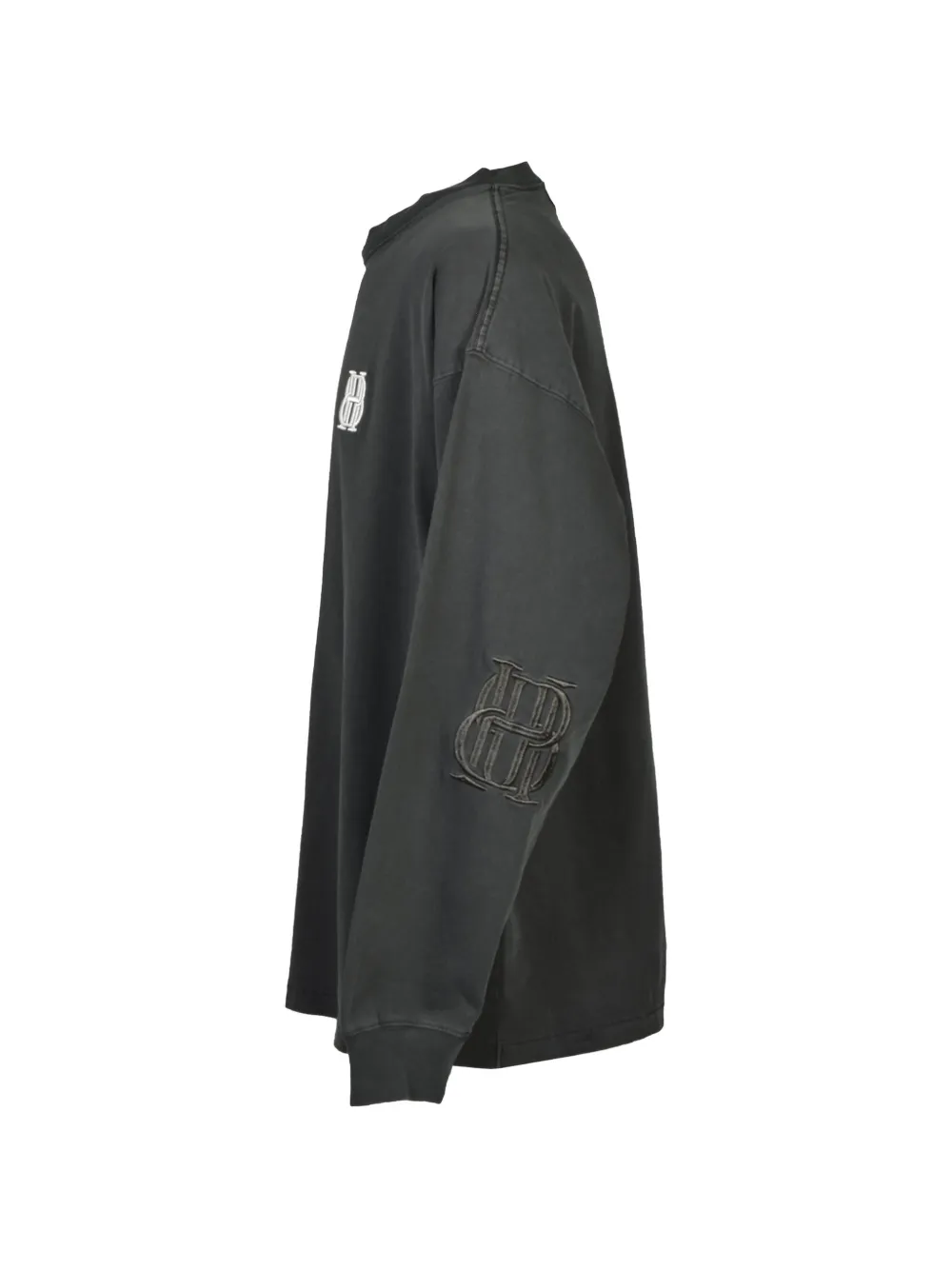 BREATH logo-embroidered long-sleeve T-shirt Zwart