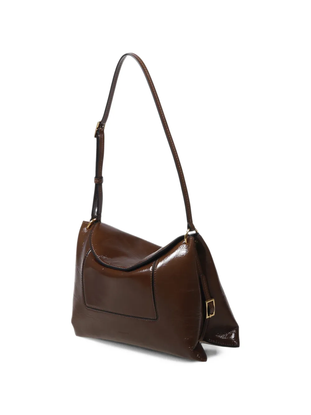 Wandler Penelope patent leather shoulder bag Bruin