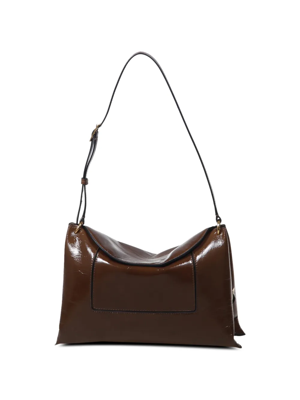 Wandler Penelope patent leather shoulder bag - Marrone