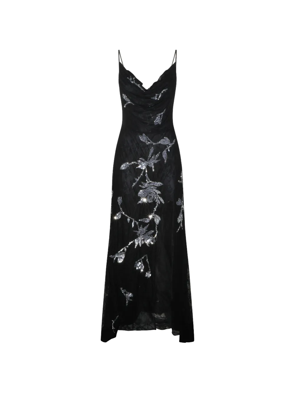 Blumarine Maxi-jurk verfraaid met pailletten Zwart