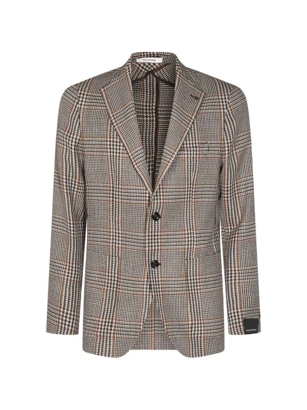 Tagliatore check-pattern virgin wool blazer - Marrone