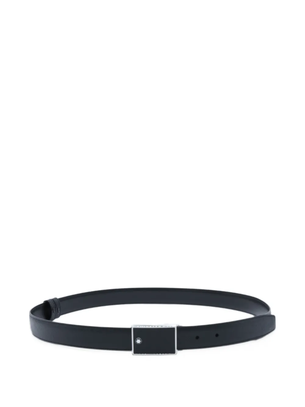 Montblanc logo-plaque leather belt - Nero