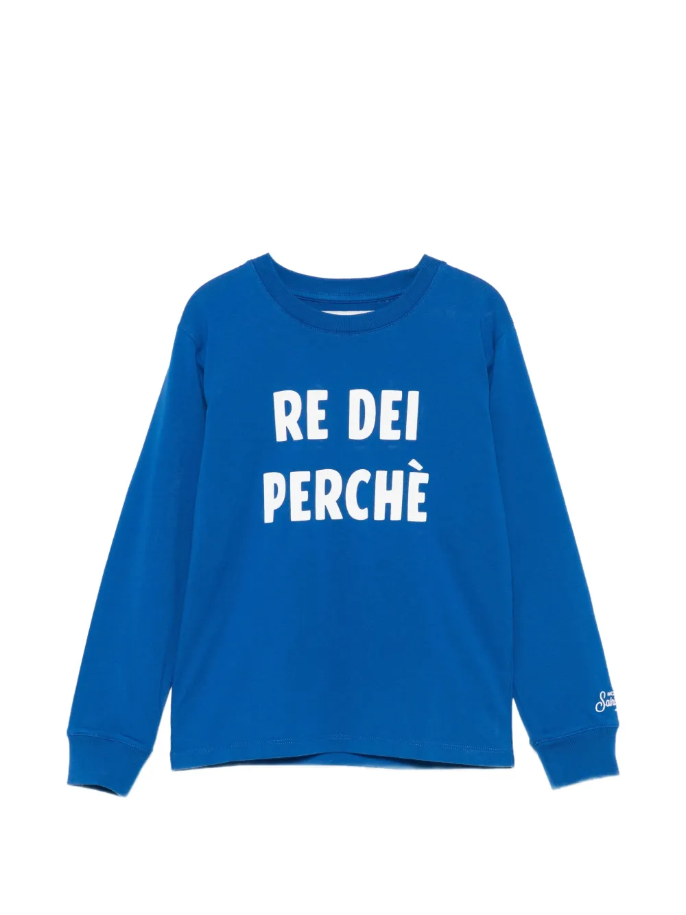 MC2 Saint Barth Kids Luton JR slogan-print long-sleeve top Blauw