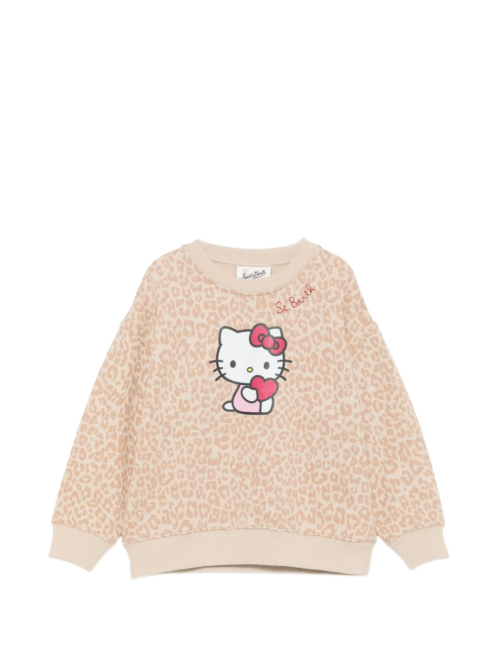 MC2 Saint Barth Kids x Hello Kitty Briony W leopard-print sweatshirt Beige