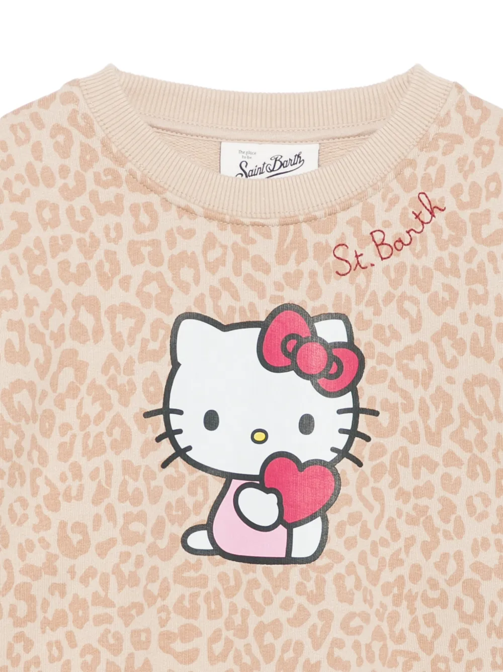 MC2 Saint Barth Kids x Hello Kitty Briony W leopard-print sweatshirt Beige