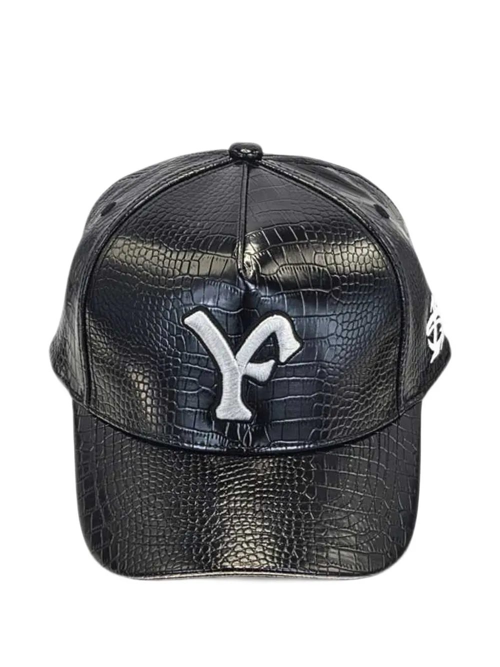 PDF croc-effect logo-embroidered baseball cap - Nero