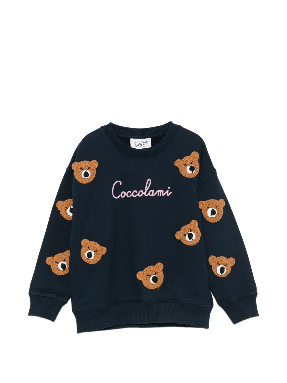 MC2 Saint Barth Kids Briony W bear-patchwork sweater Blauw
