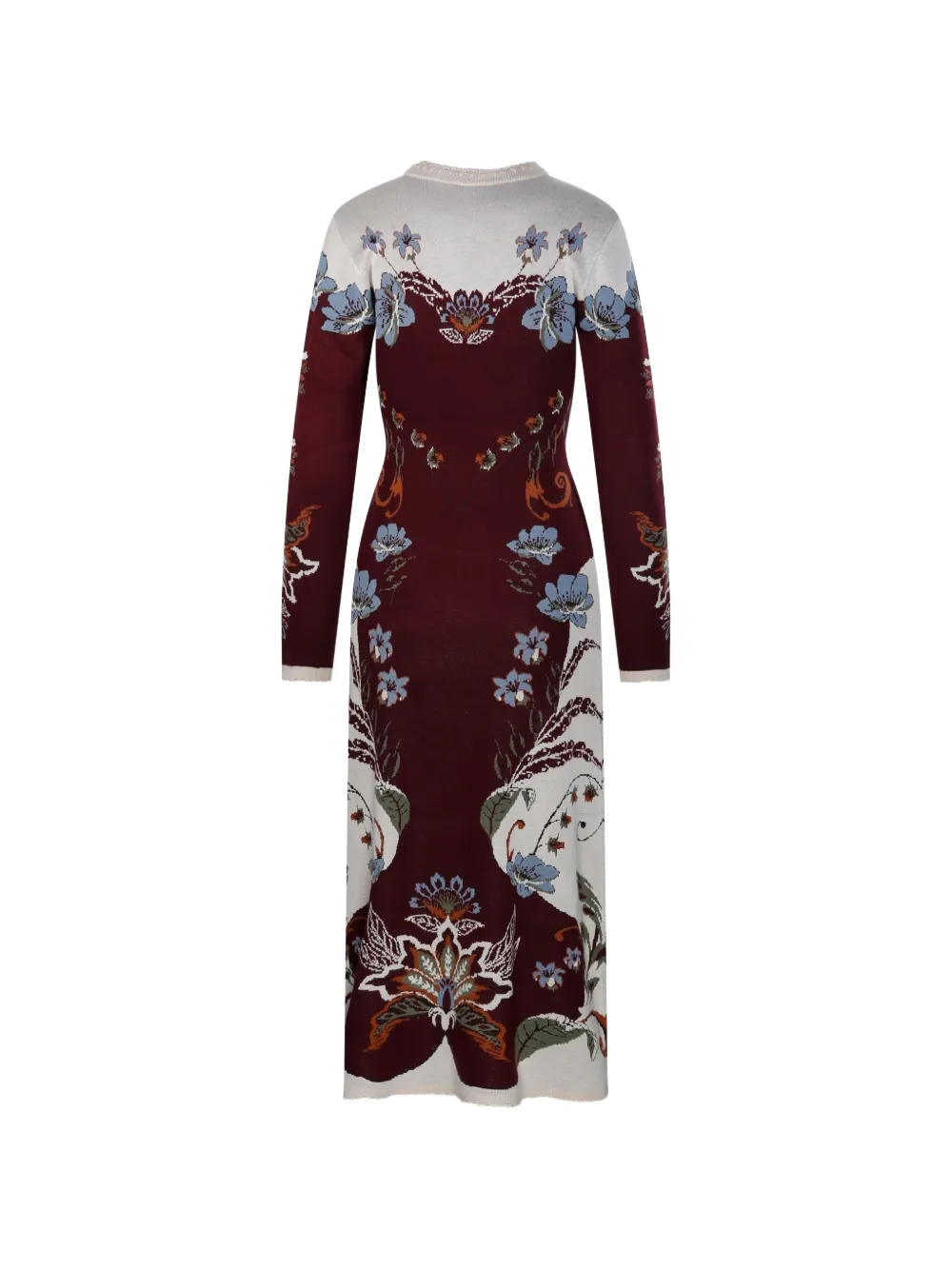 FARM Rio Millena long-sleeve knit midi dress Rood