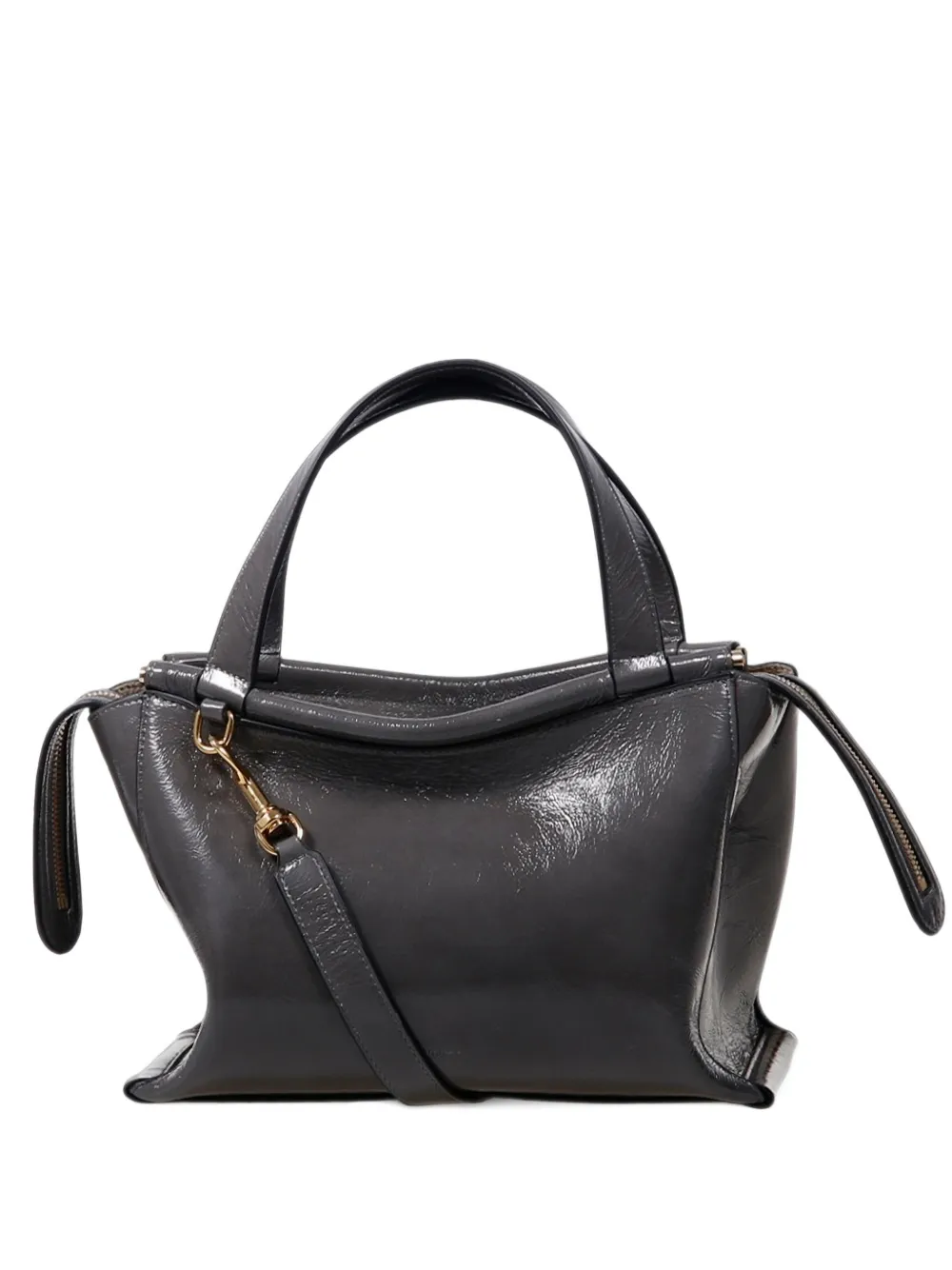 Wandler Ida patent-leather tote bag - Grey