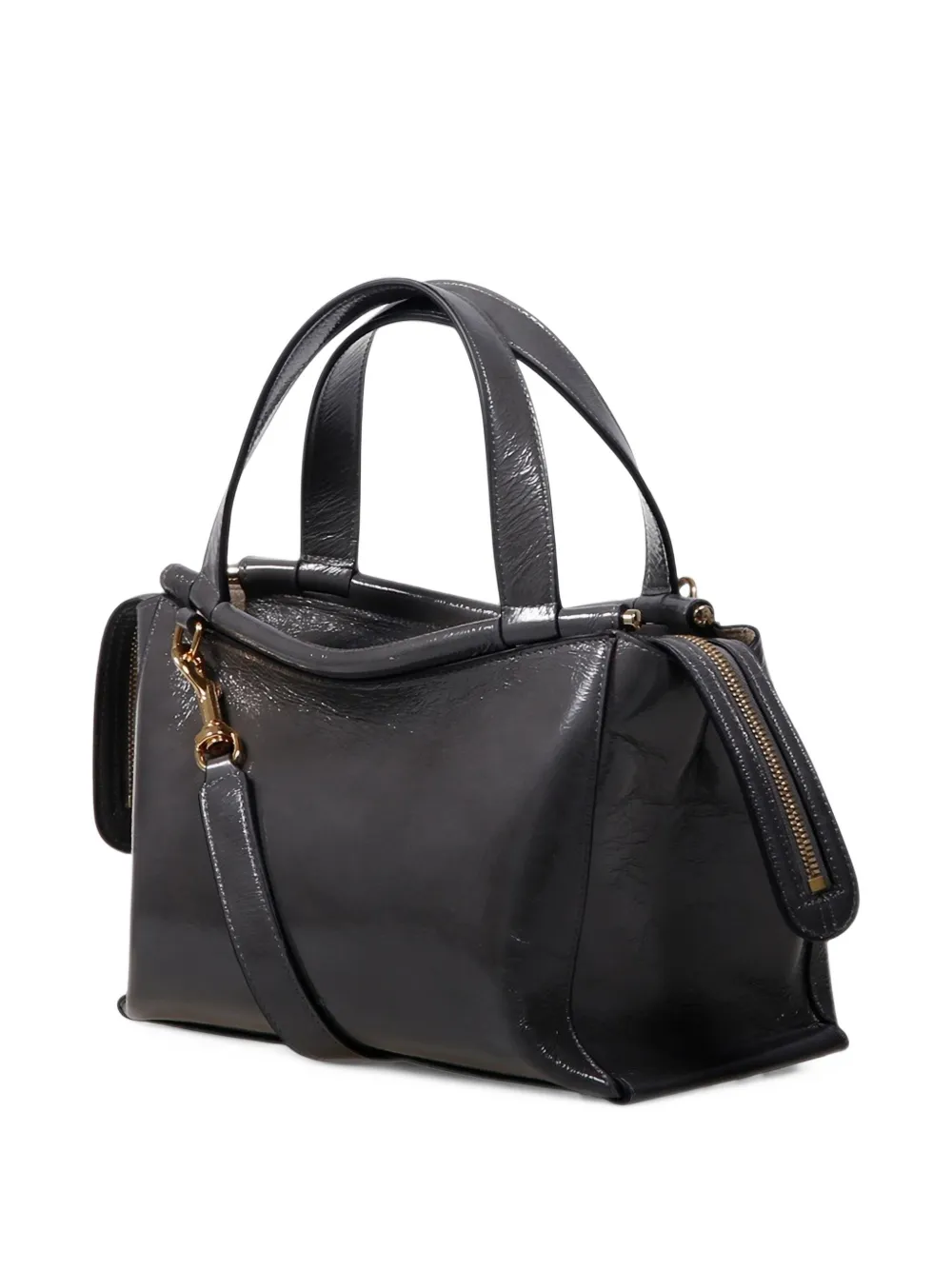 Wandler Ida patent-leather tote bag Grijs