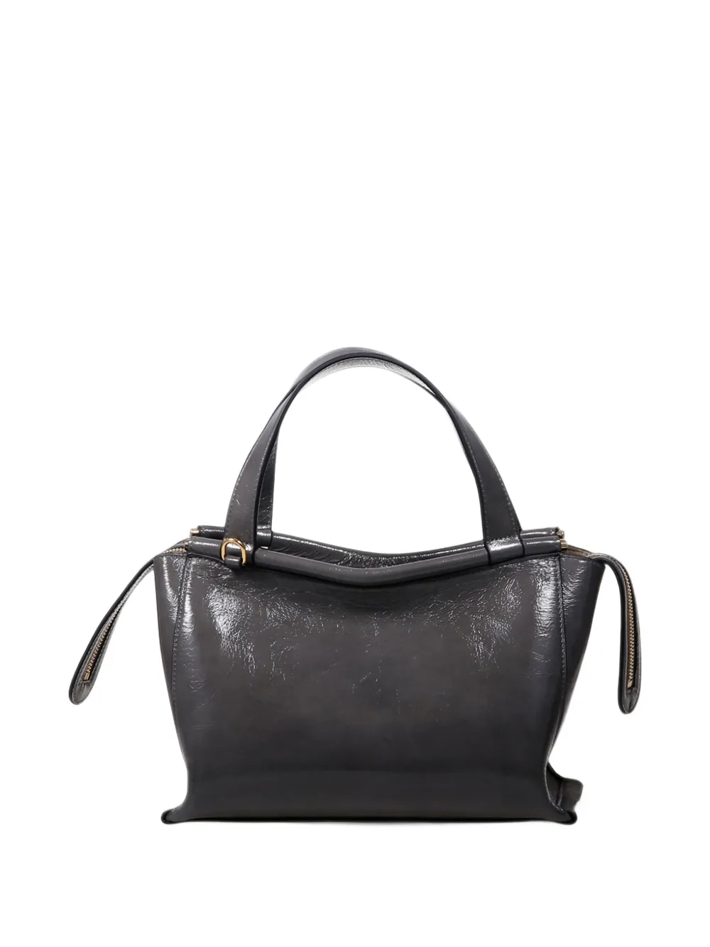 Wandler Ida patent-leather tote bag Grijs