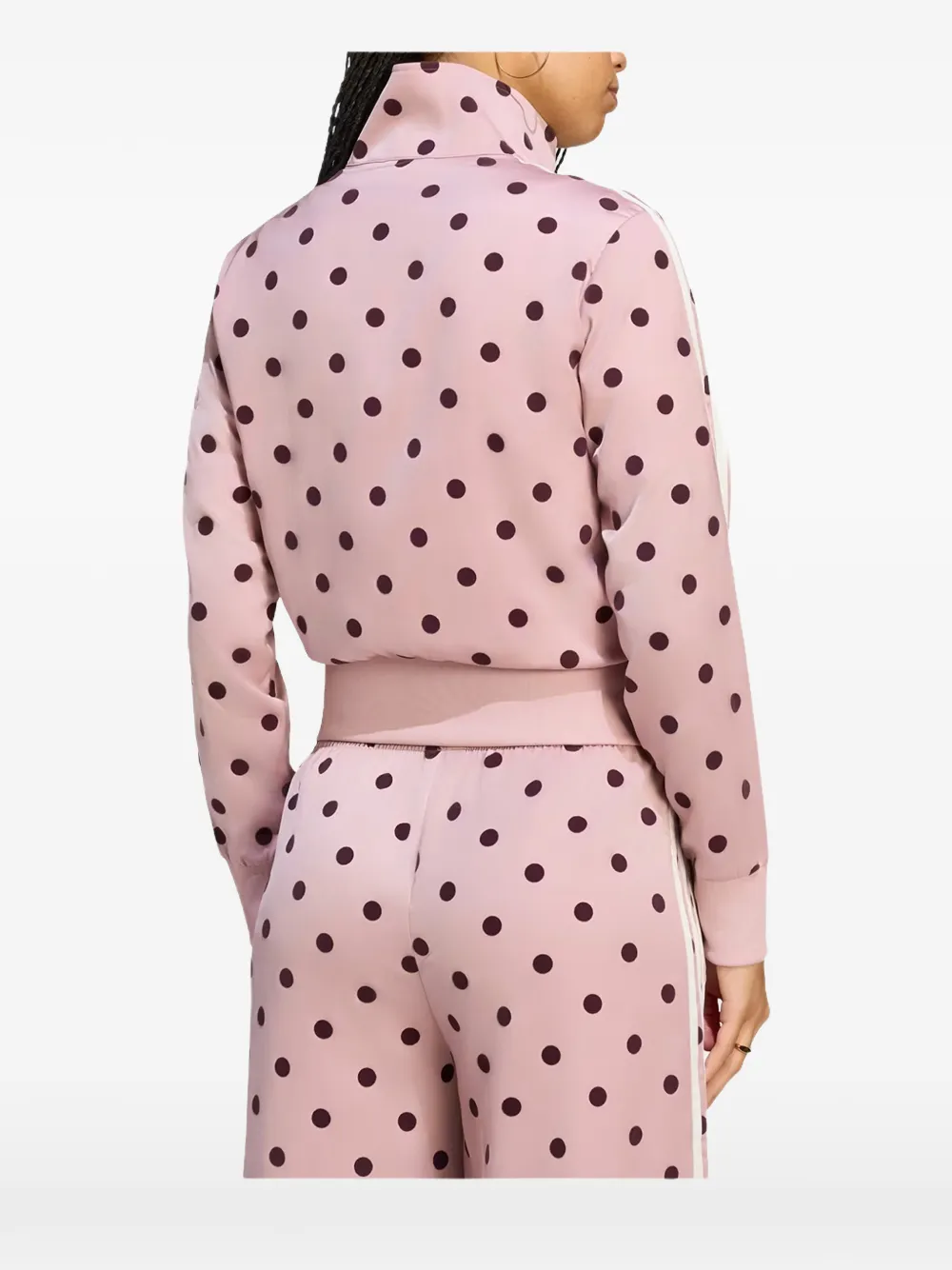 adidas polka-dot satin track jacket Roze