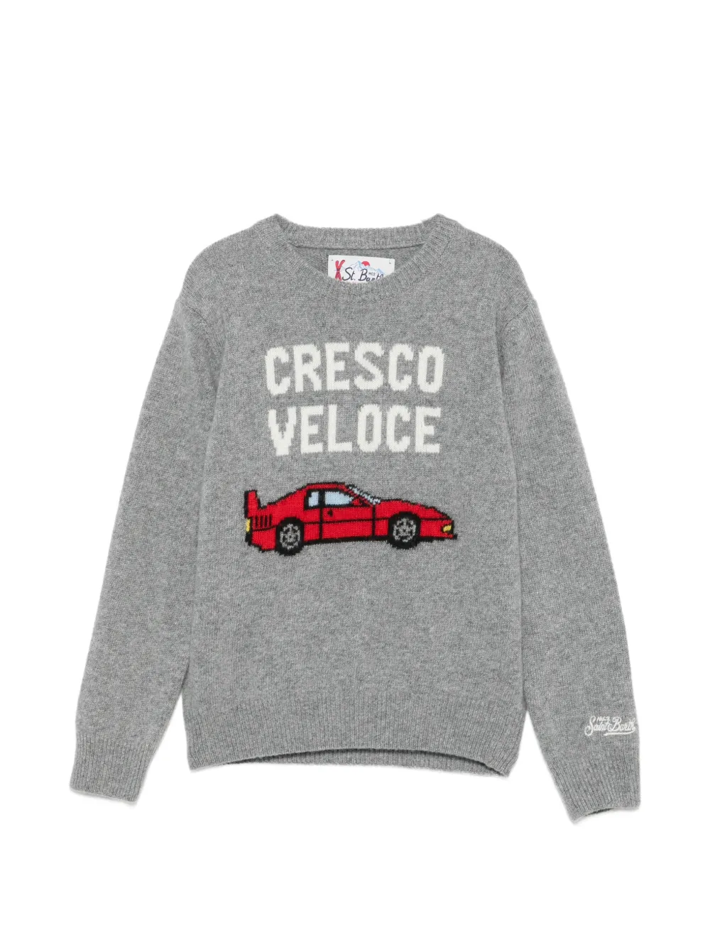 MC2 Saint Barth Kids Douglas car-intarsia sweater Grijs