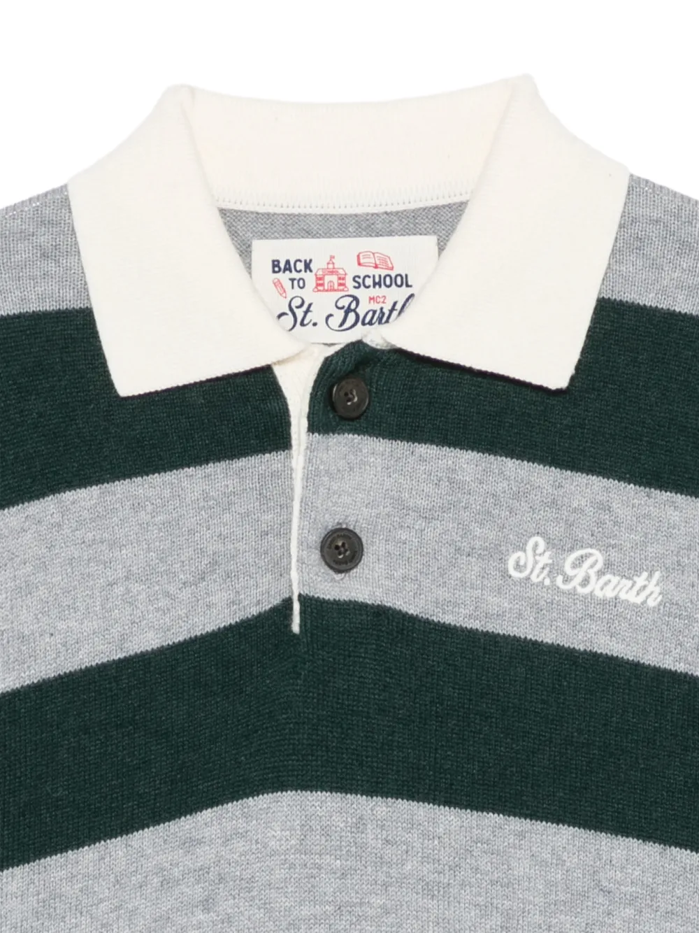MC2 Saint Barth Kids Romeo striped polo shirt Grijs