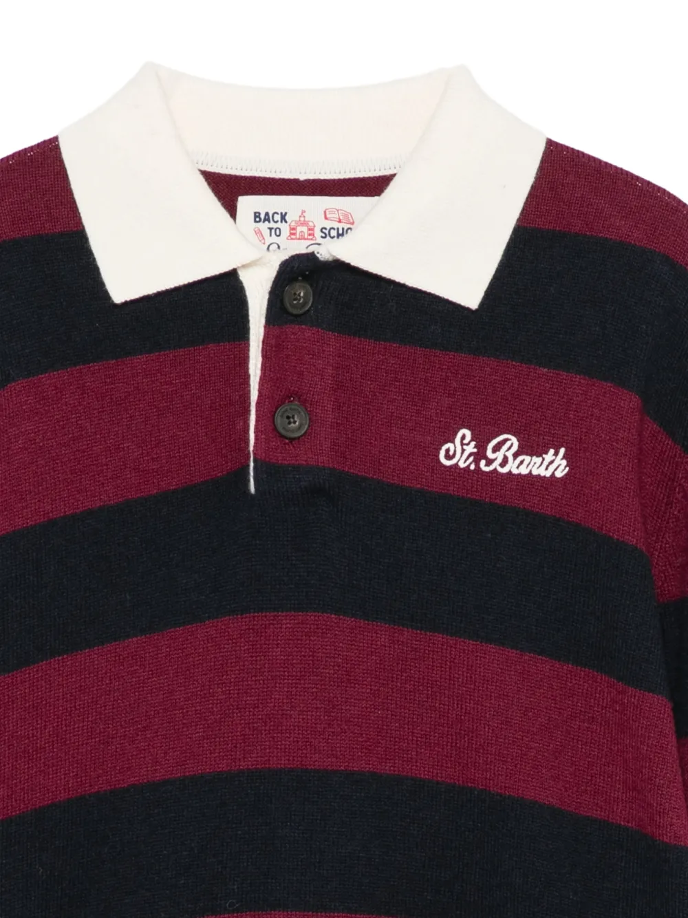 MC2 Saint Barth Kids Romeo striped polo shirt Rood