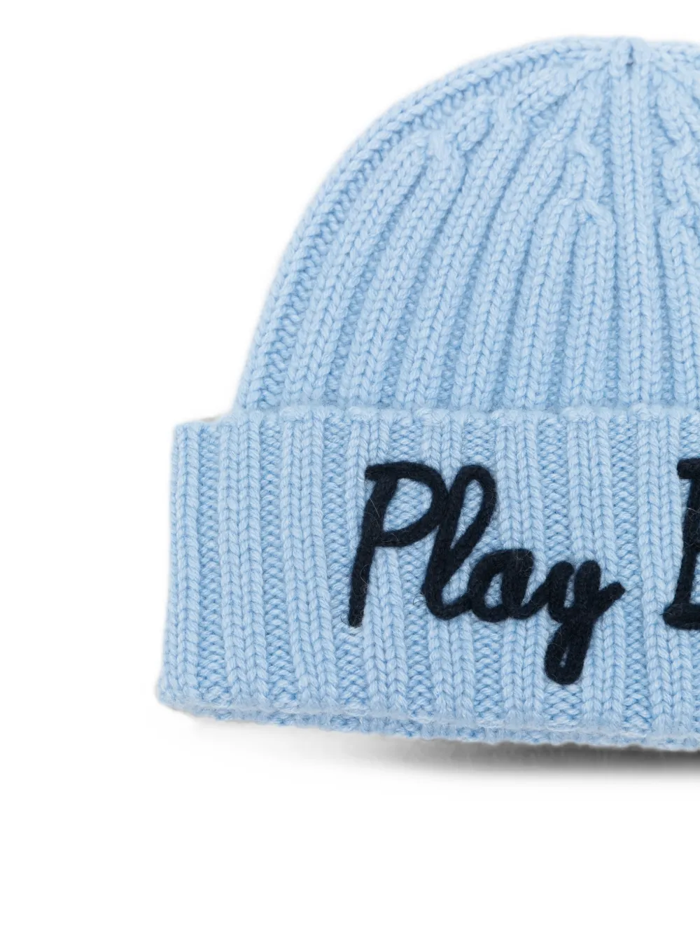 MC2 Saint Barth Kids cable-knit embroidered beanie hat Blauw