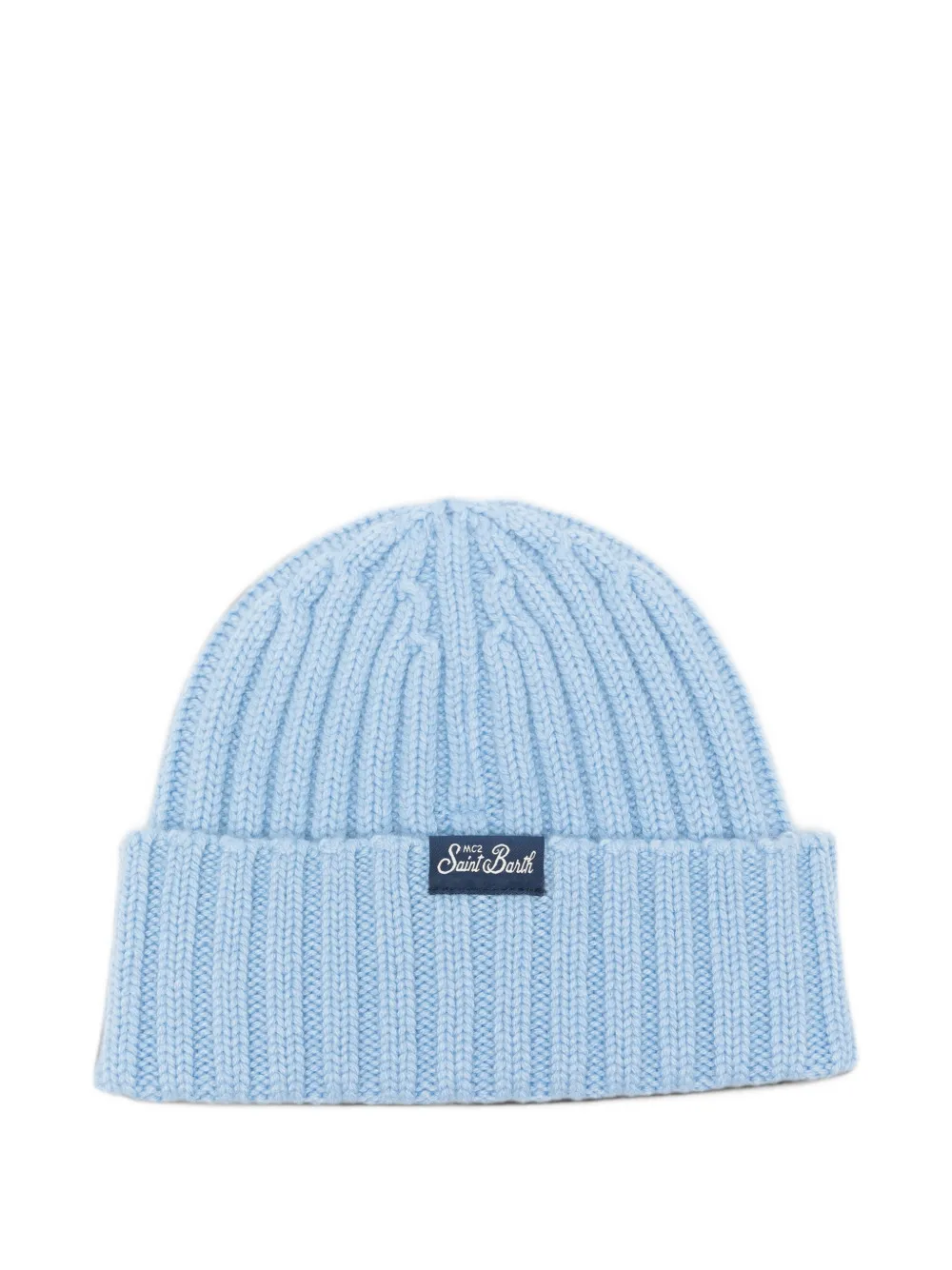 MC2 Saint Barth Kids cable-knit embroidered beanie hat Blauw