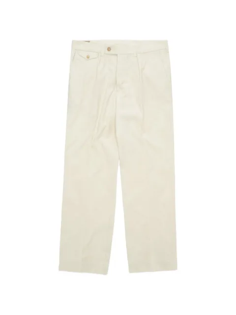 Fortela Riviera pleated cotton straight-leg trousers