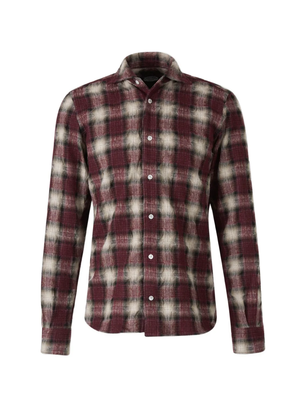 Vincenzo Di Ruggiero plaid-check distressed-finish shirt - Rosso