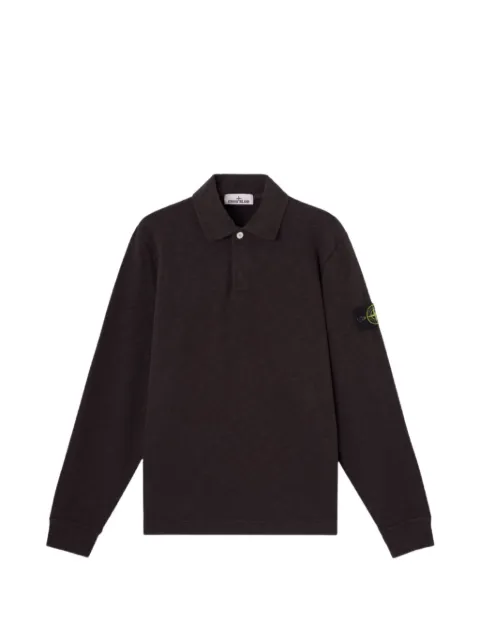 Stone Island logo-patch polo-collar sweater