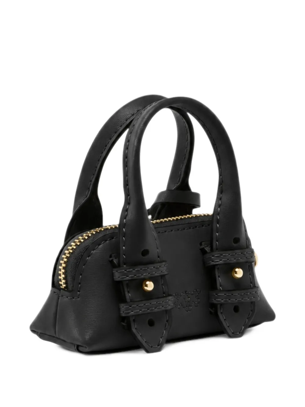PINKO Nano Escape leather tote bag Zwart
