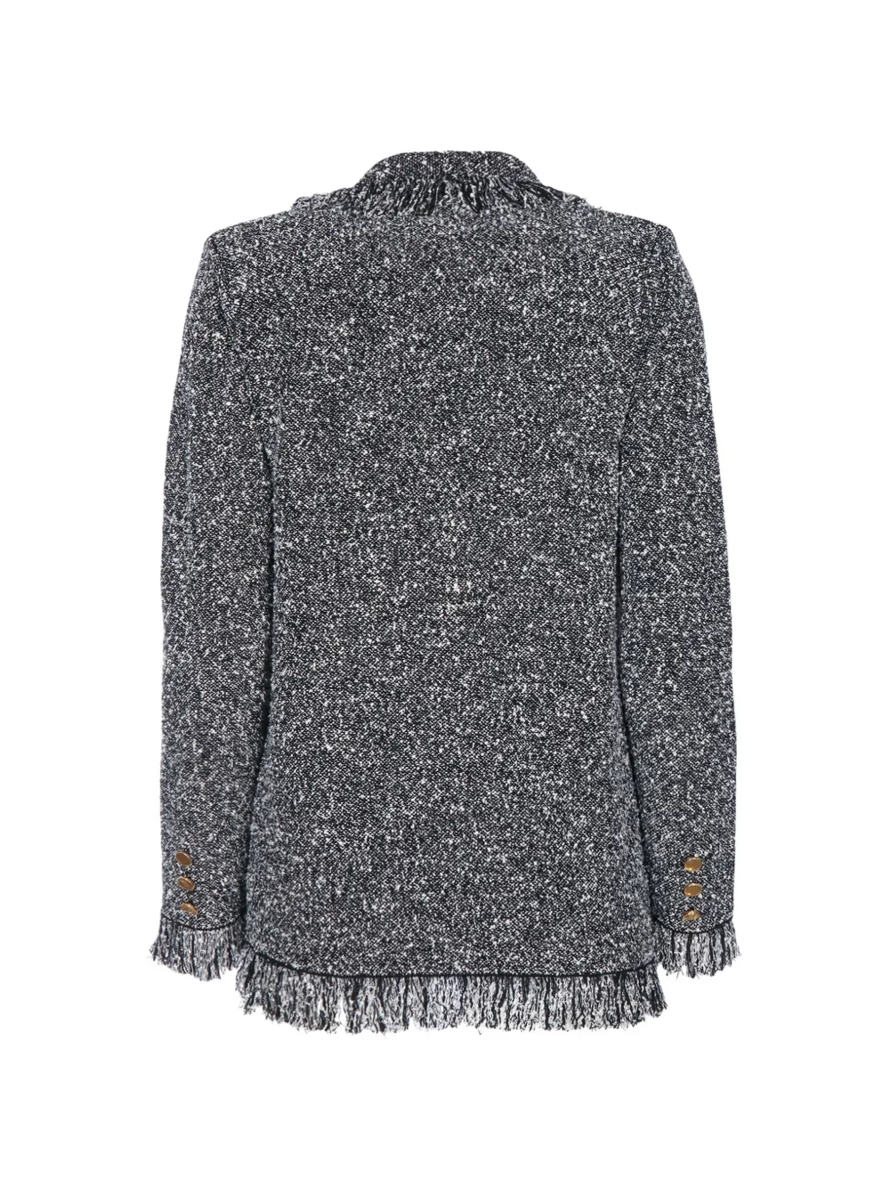 Elisabetta Franchi fringe-trim double-breasted jacket Zwart
