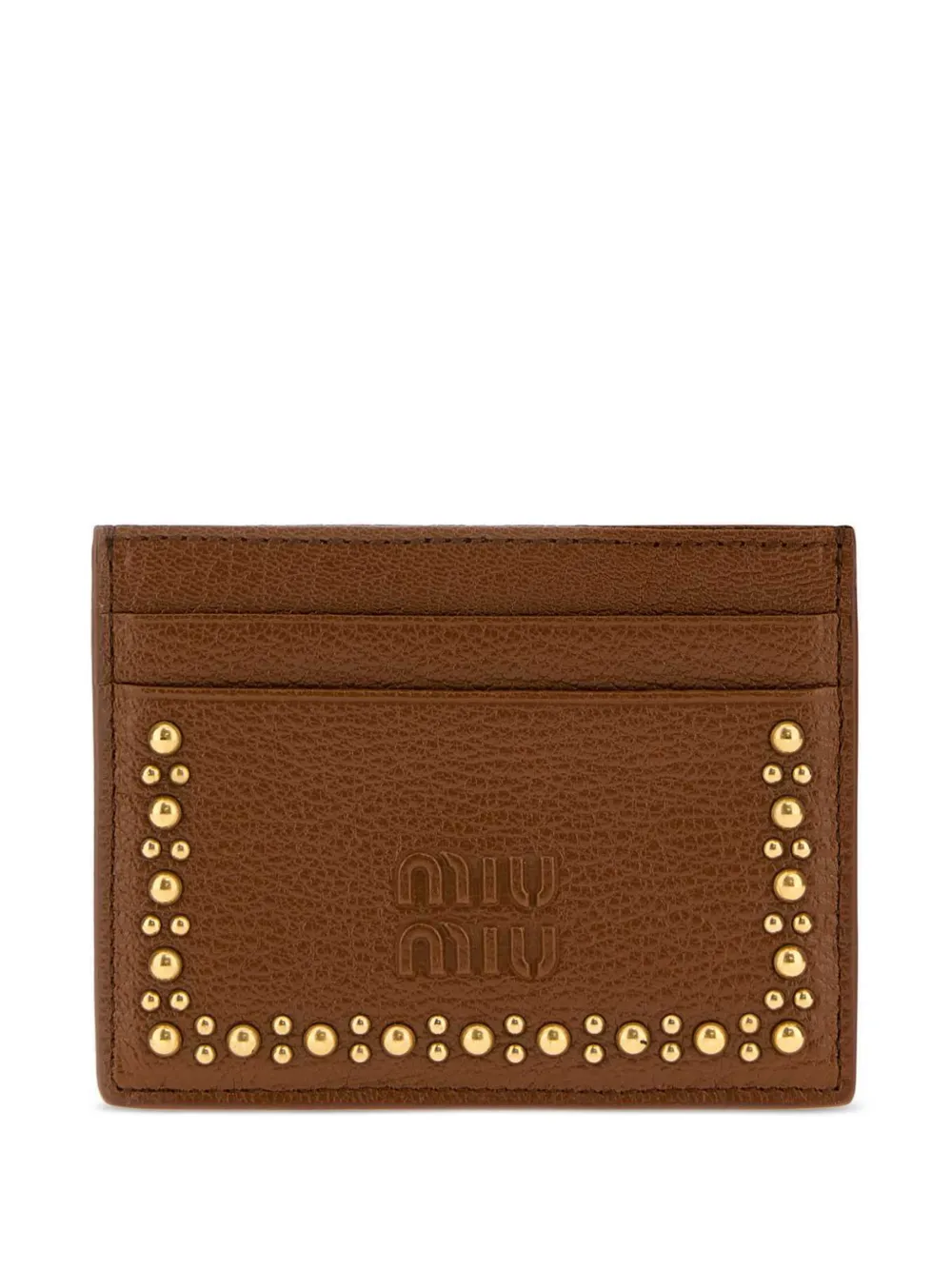 Miu Miu leather card holder - Marrone