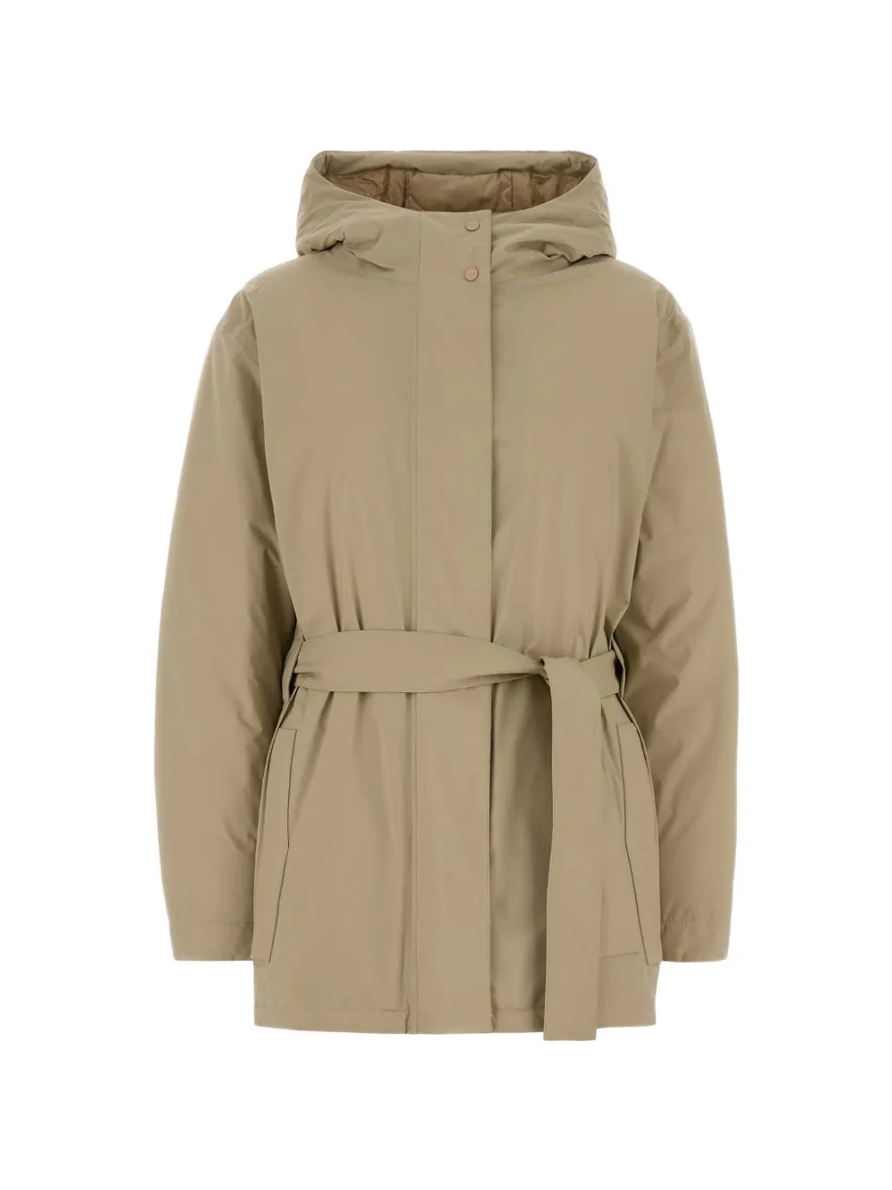 Herno belted hooded jacket Beige