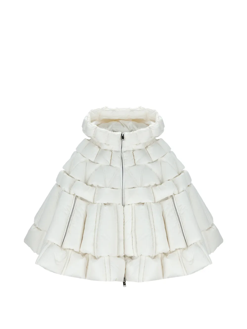 RAXXY quilted hooded cape - Weiß