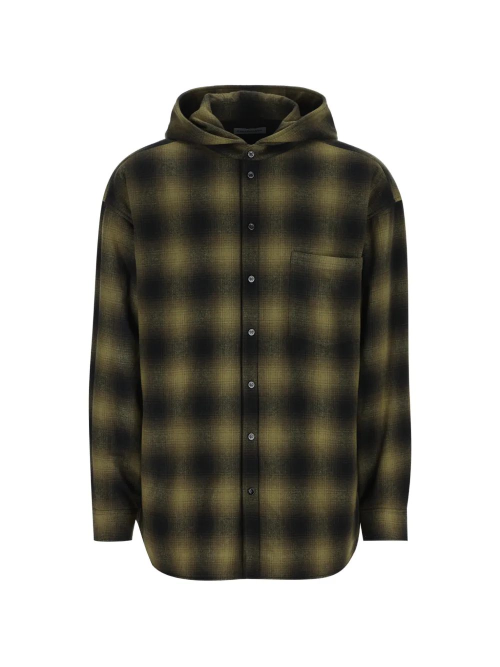 Balenciaga gradient-chequered hooded shirt - Verde