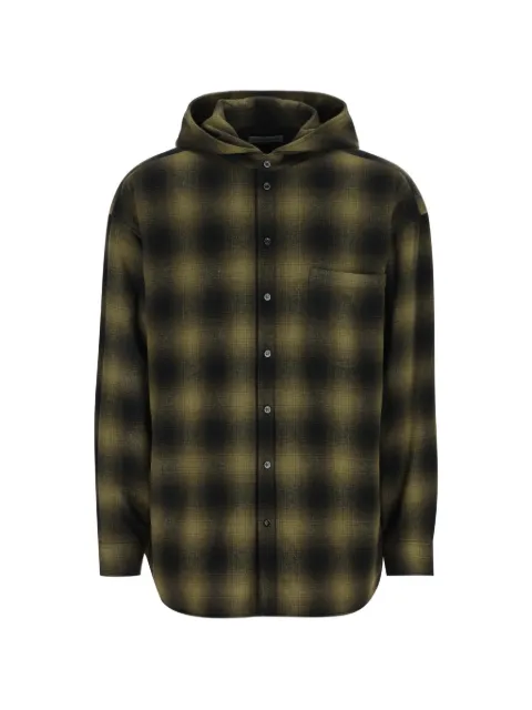 Balenciaga gradient-chequered hooded shirt