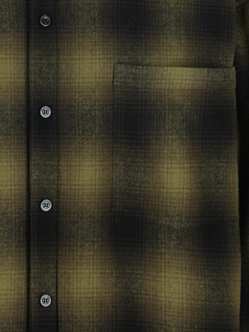 Balenciaga gradient-chequered hooded shirt Groen