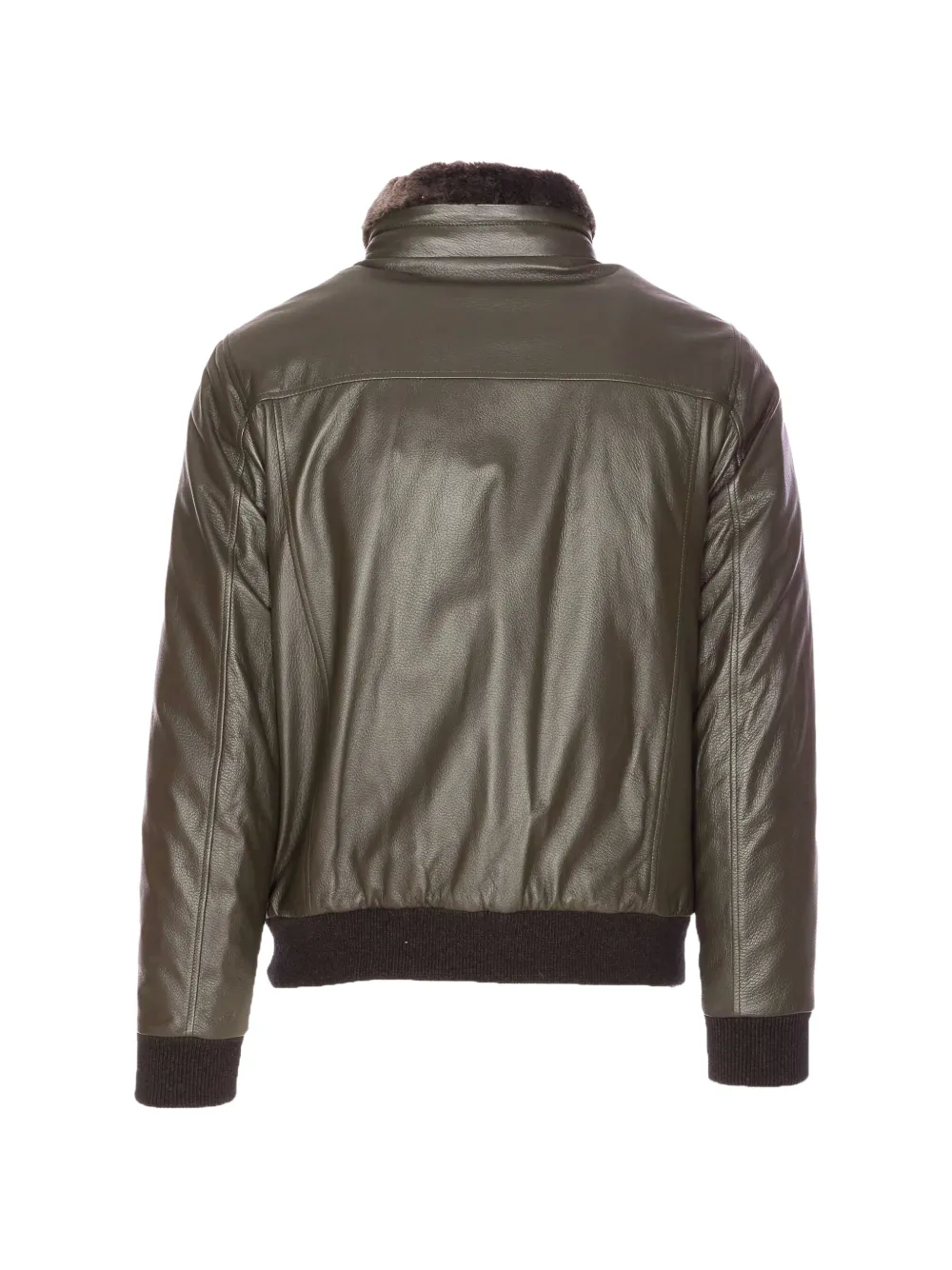 Moorer Cleros fur-trimmed leather jacket Bruin