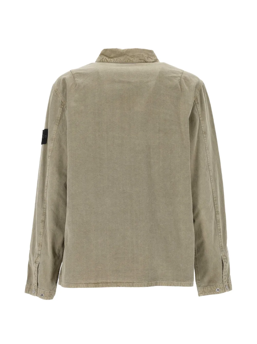Stone Island 1200028 mineral-dyed Panama cotton overshirt Beige