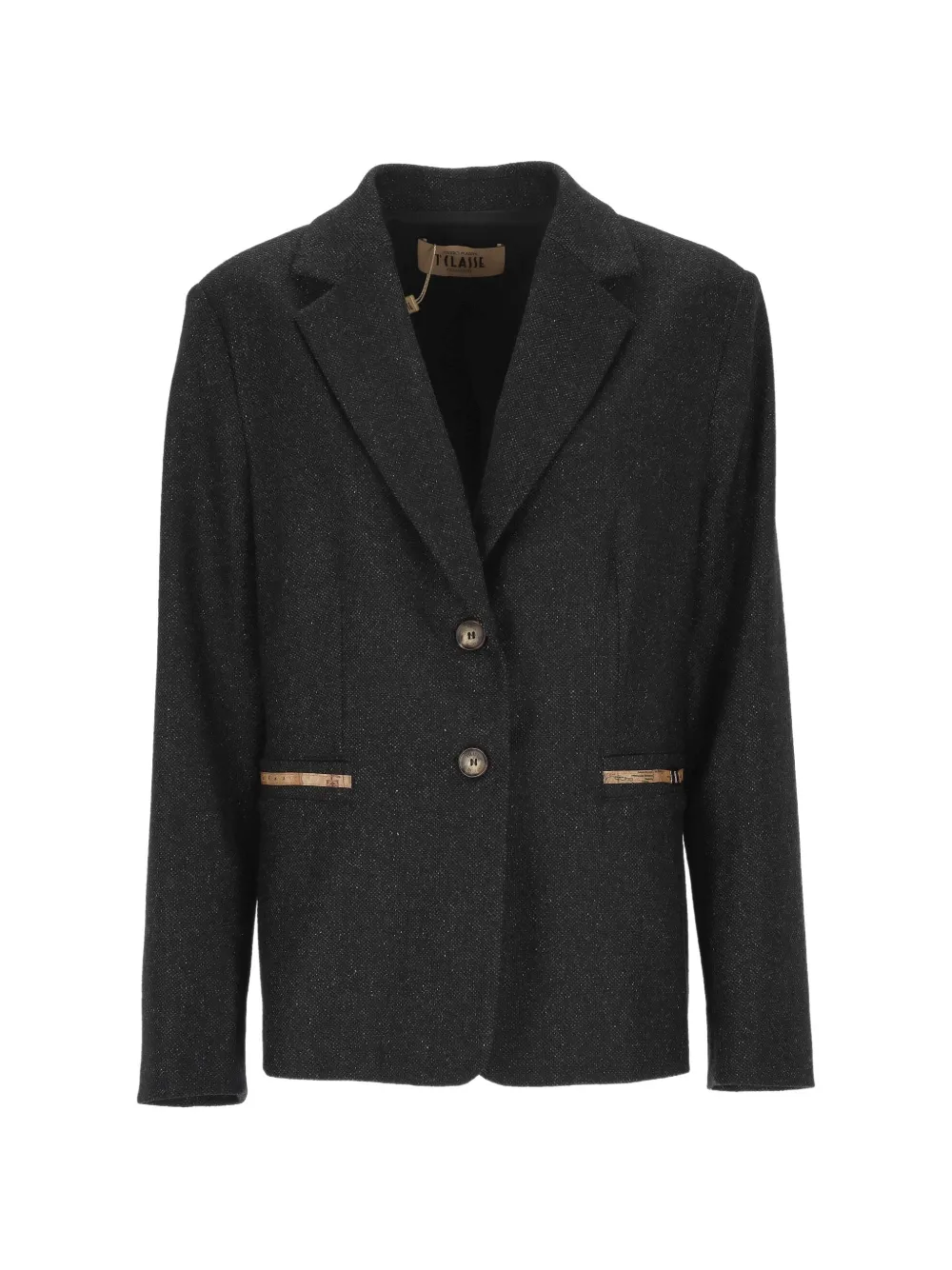 ALVIERO MARTINI 1° CLASSE Geo Map-trim notched-lapels blazer - Schwarz