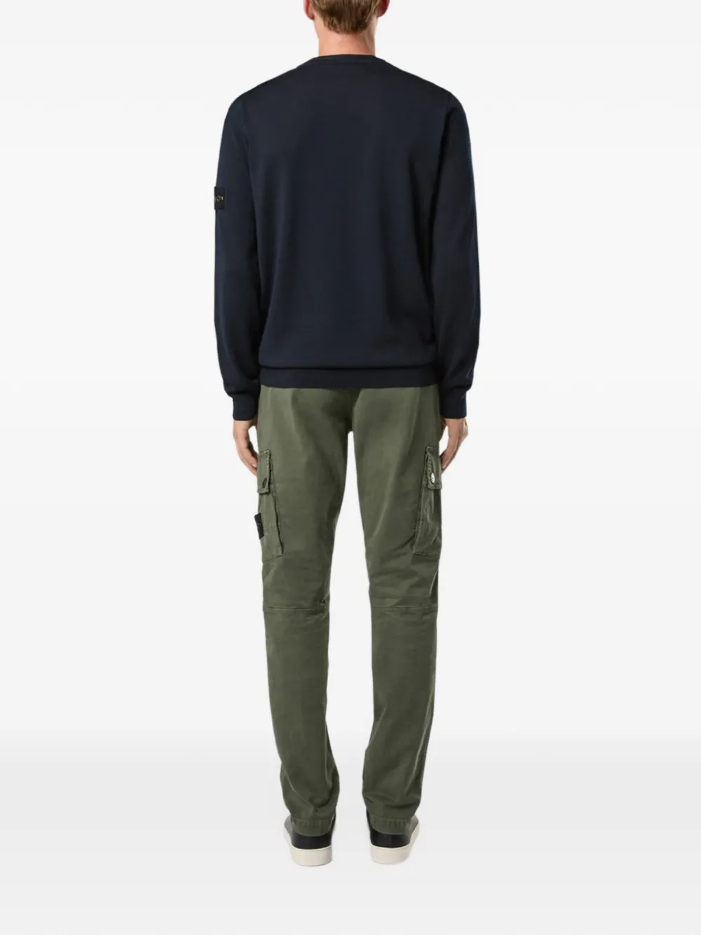 Stone Island 5100071 light pure RWS wool regular-fit crewneck jumper Blauw