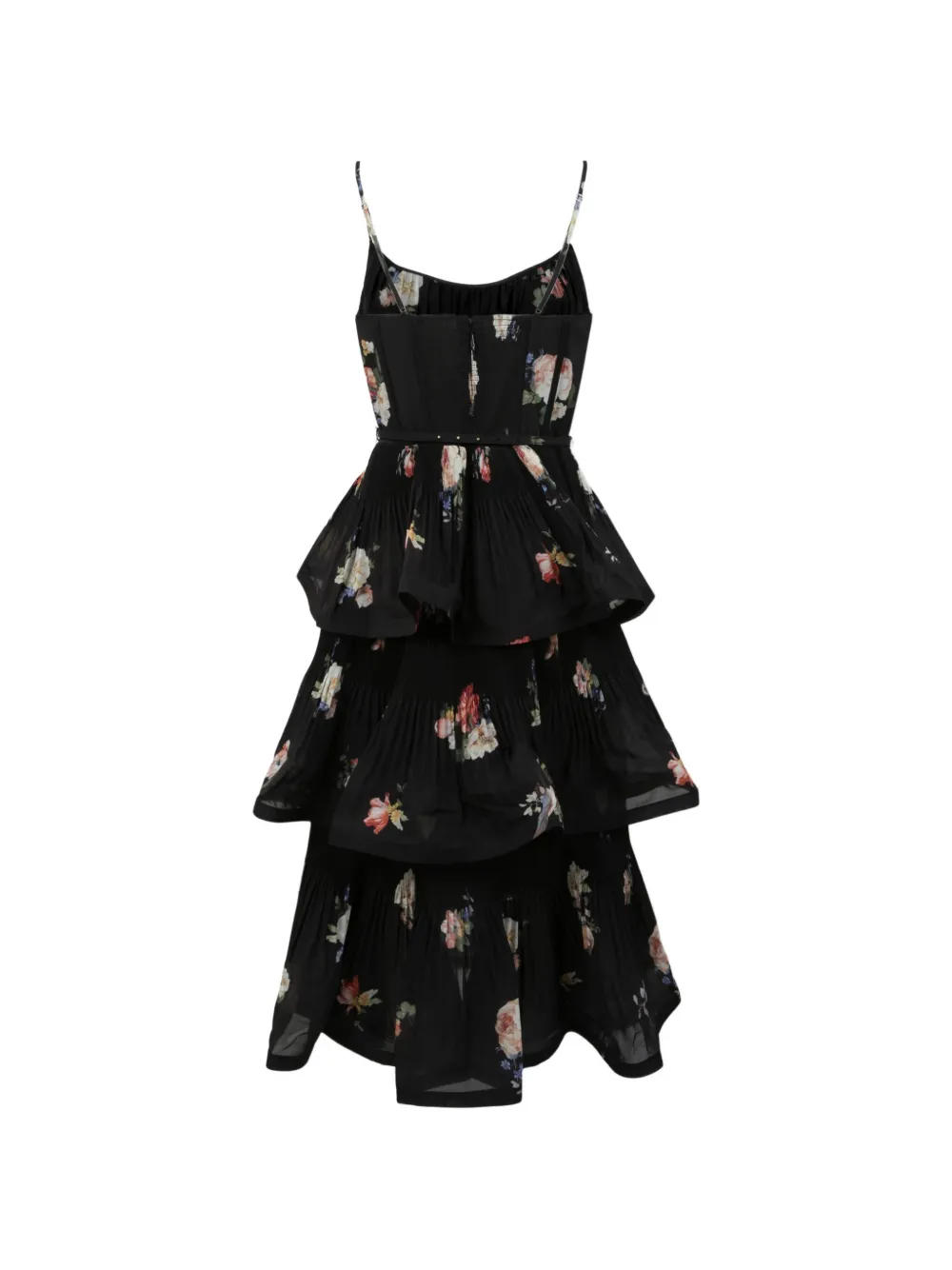 ZIMMERMANN bird-print plissé-effect dress Zwart