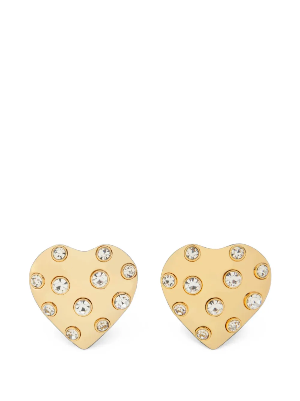 Self-Portrait gold crystal-heart earrings - Oro