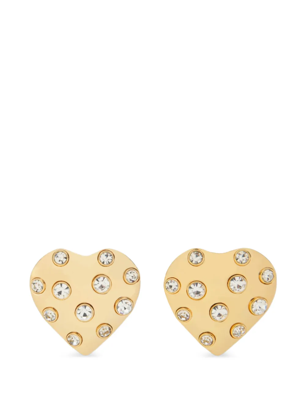 Self-Portrait gold crystal-heart earrings - Oro