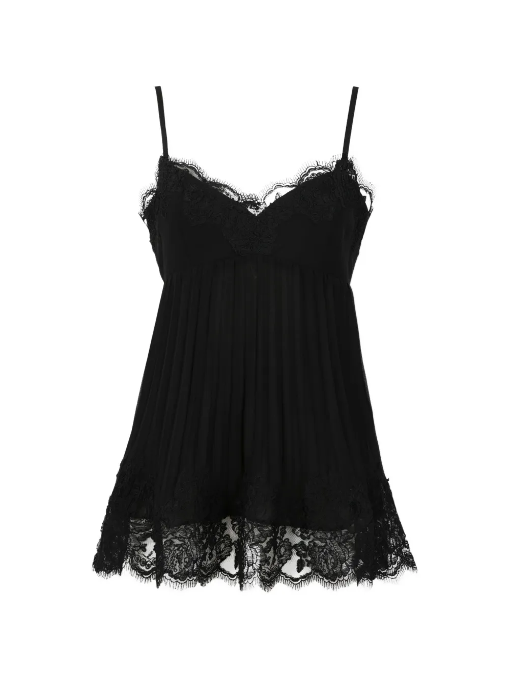 ZIMMERMANN pleated lace cami top - Nero