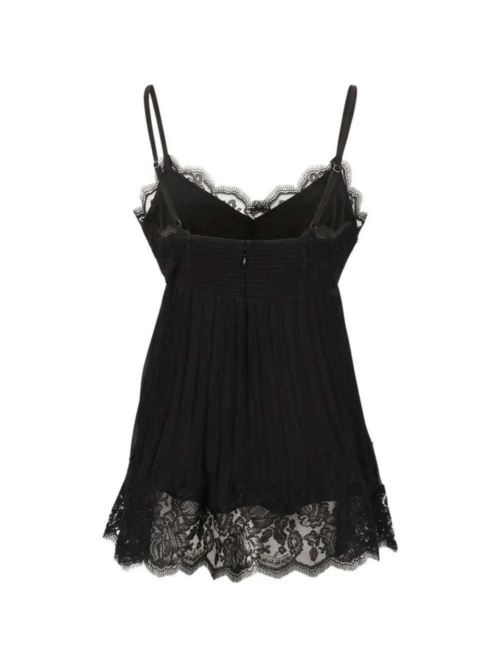 ZIMMERMANN pleated lace cami top Zwart